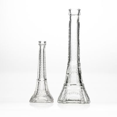 30ml Fancy Decorative Eiffel Tower Shape Glass Wishing Bottle / Air Freshener Aroma Bottle With Cork