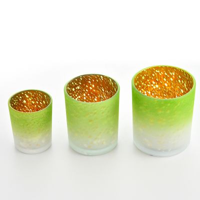 10oz Luxury electroplated blinking glass candle holder set fragrance soy wax glass Jar Candles