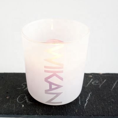 12oz heat resistant candle jars 400ml sandblasted custom logo design votive holder for candle wax