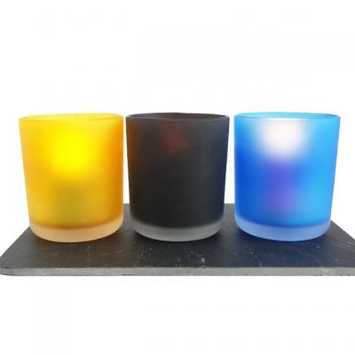 16 oz candle jar frosted black blue amber new design candle holders for candle
