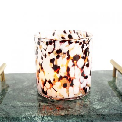 new design tortoise candle container jar black white gold mark candle vessel 17oz