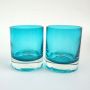 10oz 11oz see through blue glass for candle making with lid