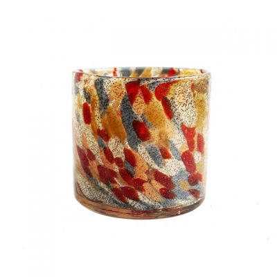 Colorful design luxury votive handmade and overlay luxury glass candle jar