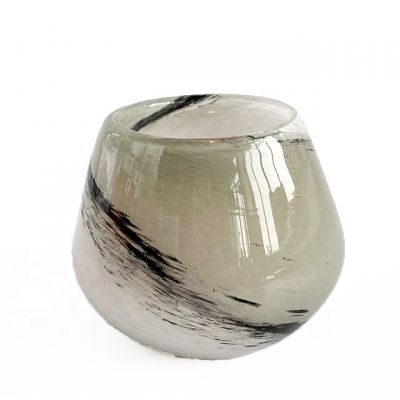 wholesale recycled cone shaped handmade glass candle holders candle jars