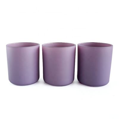 wholesale low price recycled glass candle jars purple vintage candle holder sets 10oz 11oz 12oz 13oz with lids