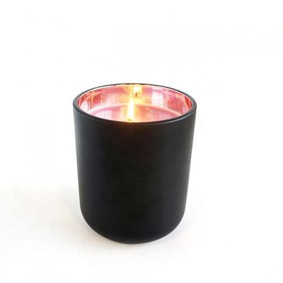 wholesale candle jars 480ml glass jars black candle soy wax custom rose gold plating candle holder