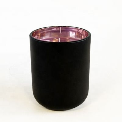 16oz Black Glass Candle Jar Decorative Candle Holder With Scented Wax