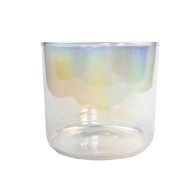 Wholesale Large Luxury Iridescent Candle Glass Round