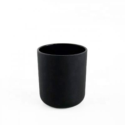 wholesale empty round bottom matte black candle holder