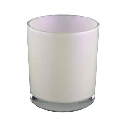 Luxury empty 7 oz 8 oz 9 oz white glossy Glass Candle Jars wholesales