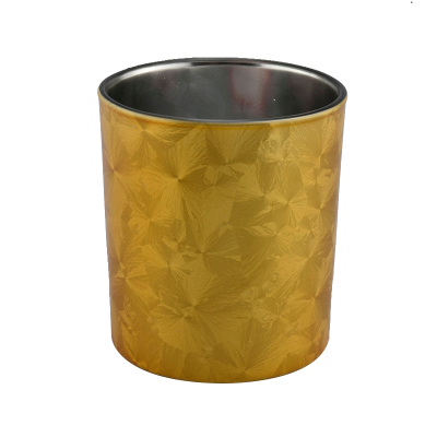 Cylinder 300ml gold outside cylinder glass candle jar from Sunny Glassware