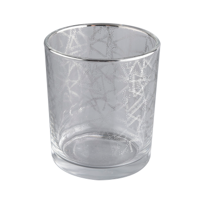 Newly design 400l cylinder decal outside glass candle holder for wholesale