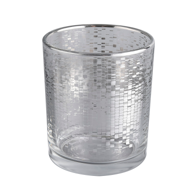 Hot sale 400l cylinder decal outside glass candle jar in bulk