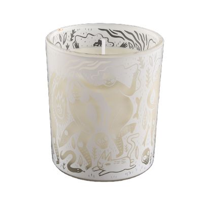 Wholesale glass candle jars with full printing