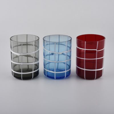 Wholesale semi-permeable blue color candle holder for home decorative