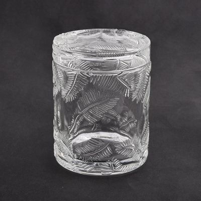Customized Color Glass Candle Jar With Glass Lids