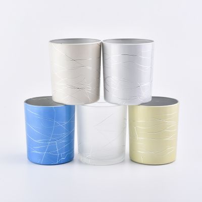 Wholesale empty electroplating spraying glass candle holder