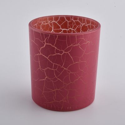 decorative glass container for home decor, red glass candle holder