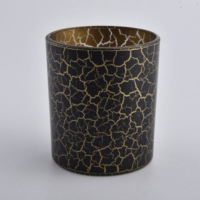 decorative black glass container for candle making, glass vessels wholesales