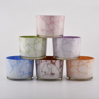 Within the spray color 500ml luxury glass candle holder