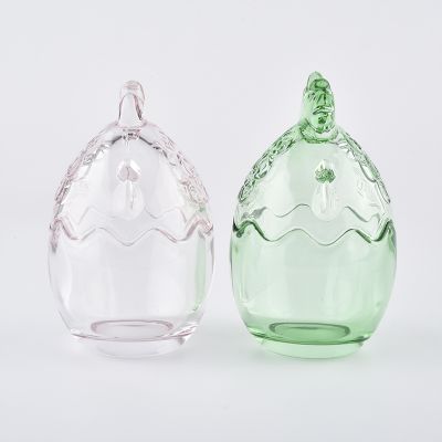 luxury pink and green animal glass candle jar for candle making