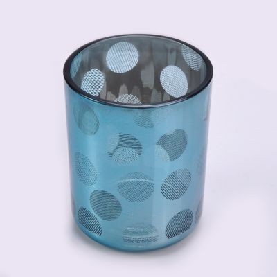 Popular Decoration Glass Candle Jars With Laser Pattern