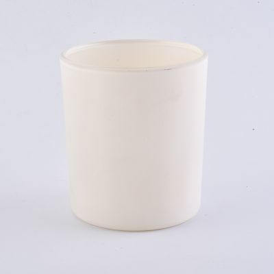 matte white glass candle holders, 12 oz classic glass vessels
