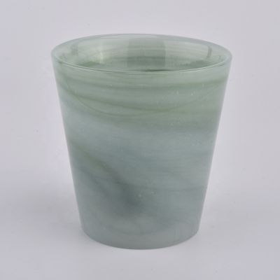 opal green votive glass candle vessels