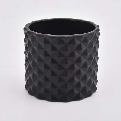 wholesale matt black quality glass candle holder with lids