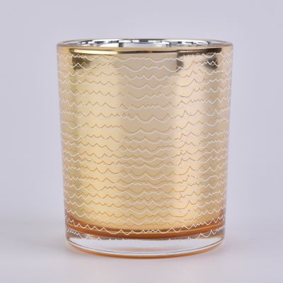 Wholesale Empty Gold Glass Candle Jar For Wax