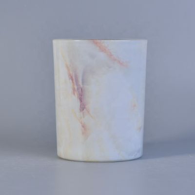 Luxury Marble Pattern Glass Candle Holders For Wedding Party