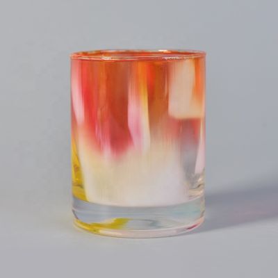 300ml Colorful Glass Candle Jar For Home Decoration