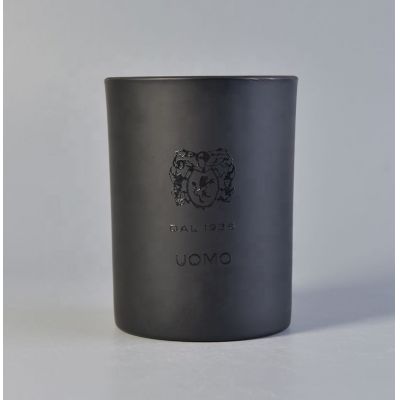 Matte Black Glass Candle Jar With Custom Logo