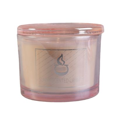 logo free cylinder empty glass candle jars with lids