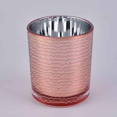 Rose Gold 8oz Glass Candle Holder With Printing