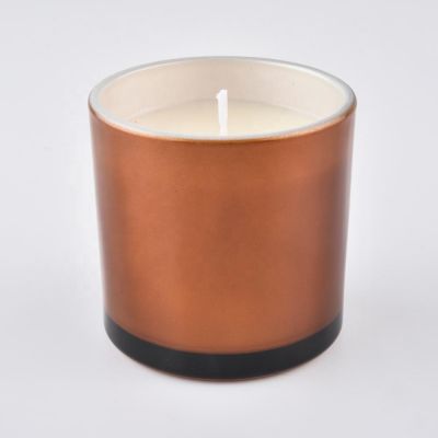 amber glass candle jars with box wholesaler