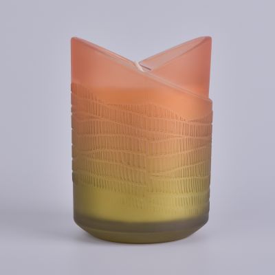 Unique Design Matte Gradient Color 8oz Glass Candle Holders