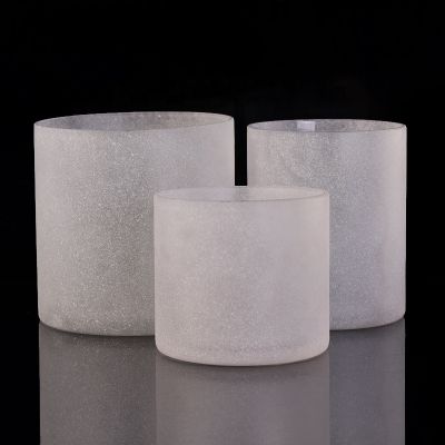 570ml frosted cylinder sanding glass candle holders