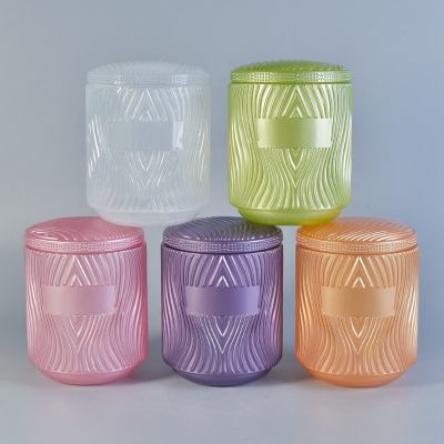Popular Unique Design Glass Candle Jar With Lids