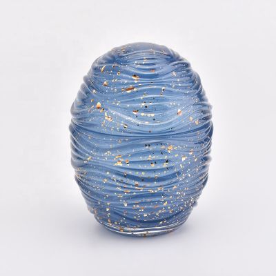 egg shaped glass candle holders with lid