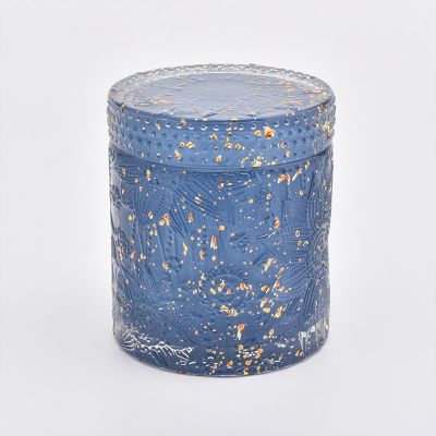 luxury home decor embossed glass candle jar