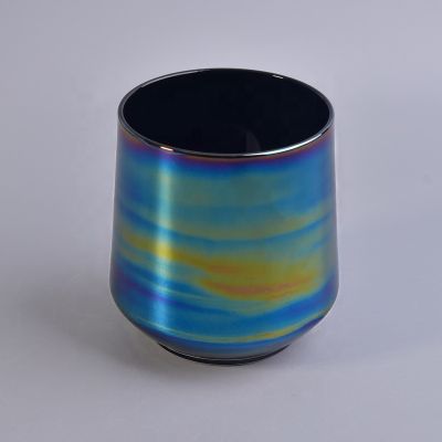 Rainbow Holographic Effect Glass Candle Holders