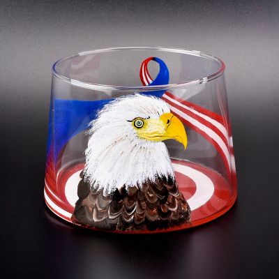 Hand painting glass candle holder falcon pattern hurricane jar wholesales