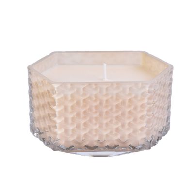 luxury glass candle holder with wooden lid