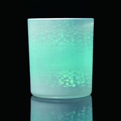 Custom matte electroplated cylinder glass candle holder 10oz