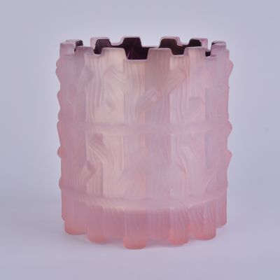 Wholesales home decoration pink luxury glass candle jar holder