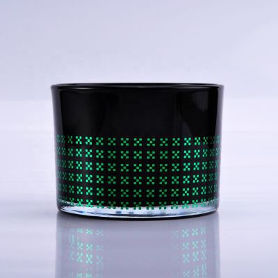 Home table luxury black spray glass jar candle