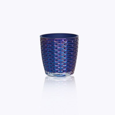 Electroplated painted glass candle jars candle holder for decoration