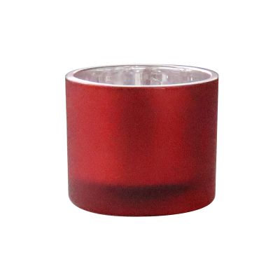 Empty Candle Holders for Tables ,Red Glass Candle Jar For Wedding Party Decorating