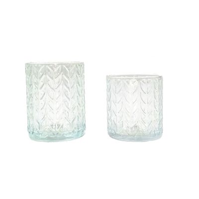 200ml 300ml crystal glass candle holder transparent glass canle jar with lid